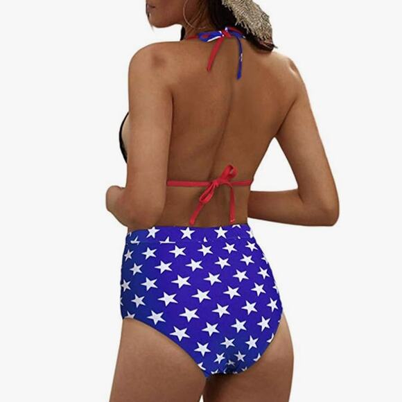 Women's USA Flag 4th Two Piece Swimsuit Sexy Bikini NWT Size M - Picture 2 of 4